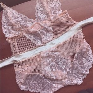 Lace Lingerie Romper (open back)